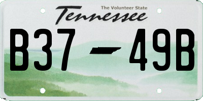 TN license plate B3749B