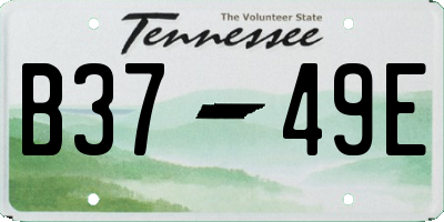 TN license plate B3749E