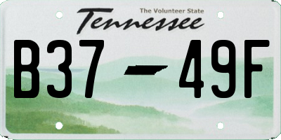 TN license plate B3749F