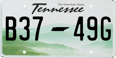 TN license plate B3749G