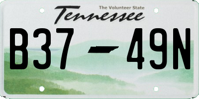 TN license plate B3749N