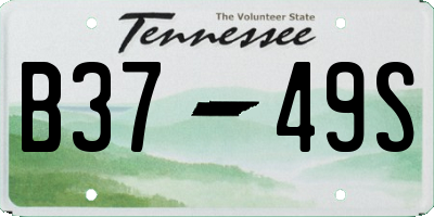 TN license plate B3749S