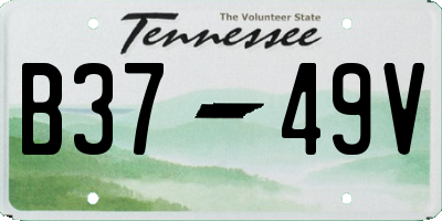 TN license plate B3749V