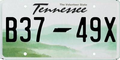 TN license plate B3749X