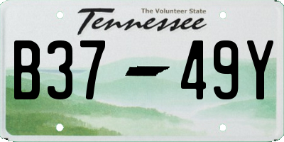 TN license plate B3749Y
