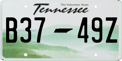 TN license plate B3749Z