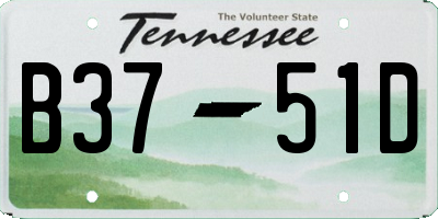 TN license plate B3751D