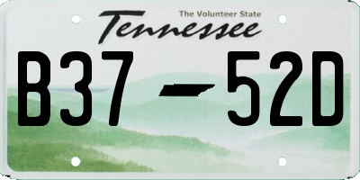 TN license plate B3752D