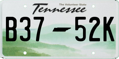 TN license plate B3752K