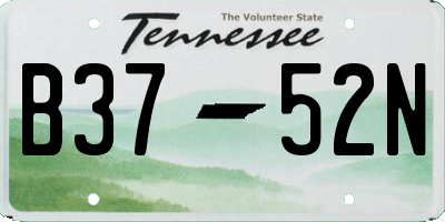 TN license plate B3752N