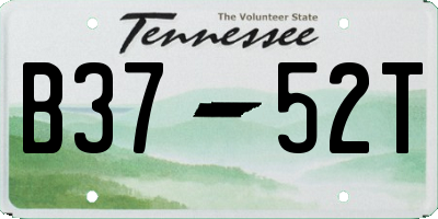 TN license plate B3752T