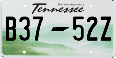 TN license plate B3752Z