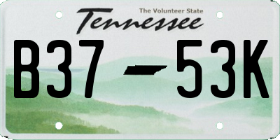 TN license plate B3753K