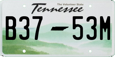 TN license plate B3753M