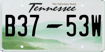 TN license plate B3753W