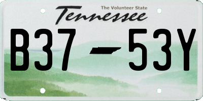 TN license plate B3753Y