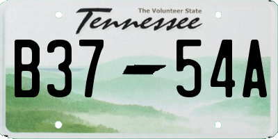 TN license plate B3754A