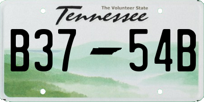 TN license plate B3754B