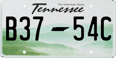 TN license plate B3754C