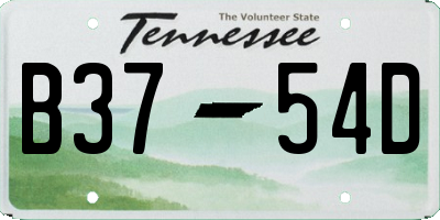 TN license plate B3754D