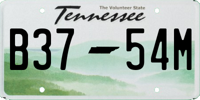TN license plate B3754M