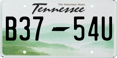 TN license plate B3754U