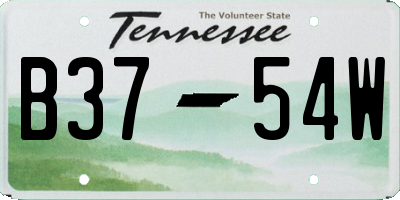 TN license plate B3754W