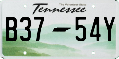 TN license plate B3754Y