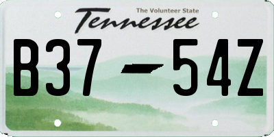 TN license plate B3754Z