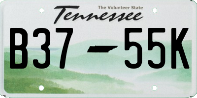 TN license plate B3755K