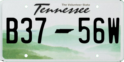 TN license plate B3756W