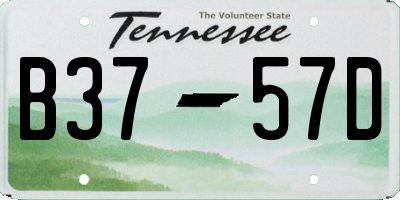 TN license plate B3757D
