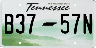 TN license plate B3757N