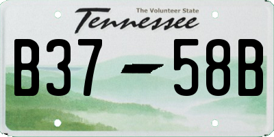 TN license plate B3758B