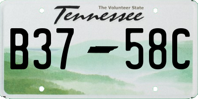 TN license plate B3758C