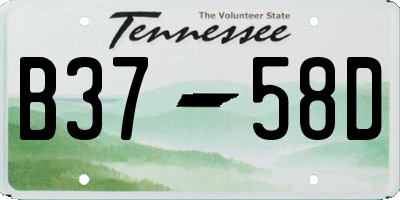 TN license plate B3758D