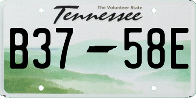 TN license plate B3758E