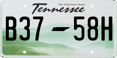 TN license plate B3758H