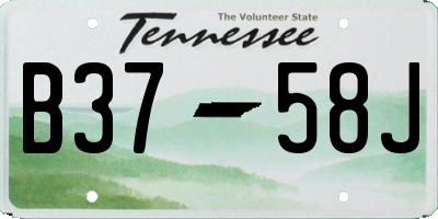 TN license plate B3758J