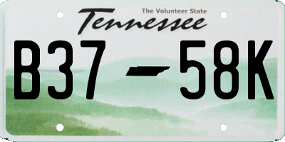 TN license plate B3758K