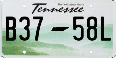 TN license plate B3758L