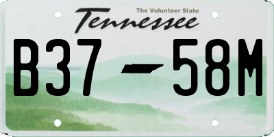 TN license plate B3758M