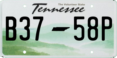 TN license plate B3758P