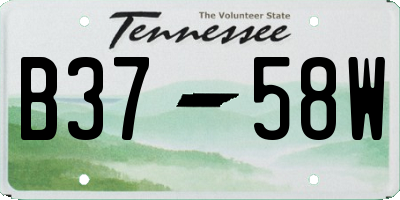 TN license plate B3758W