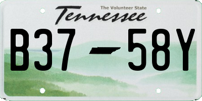 TN license plate B3758Y