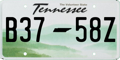 TN license plate B3758Z