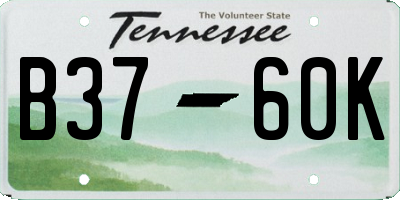 TN license plate B3760K