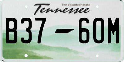 TN license plate B3760M