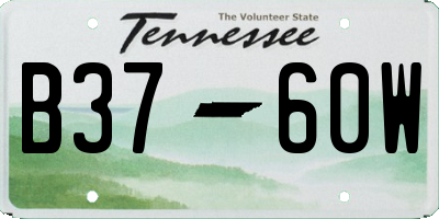 TN license plate B3760W