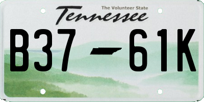 TN license plate B3761K